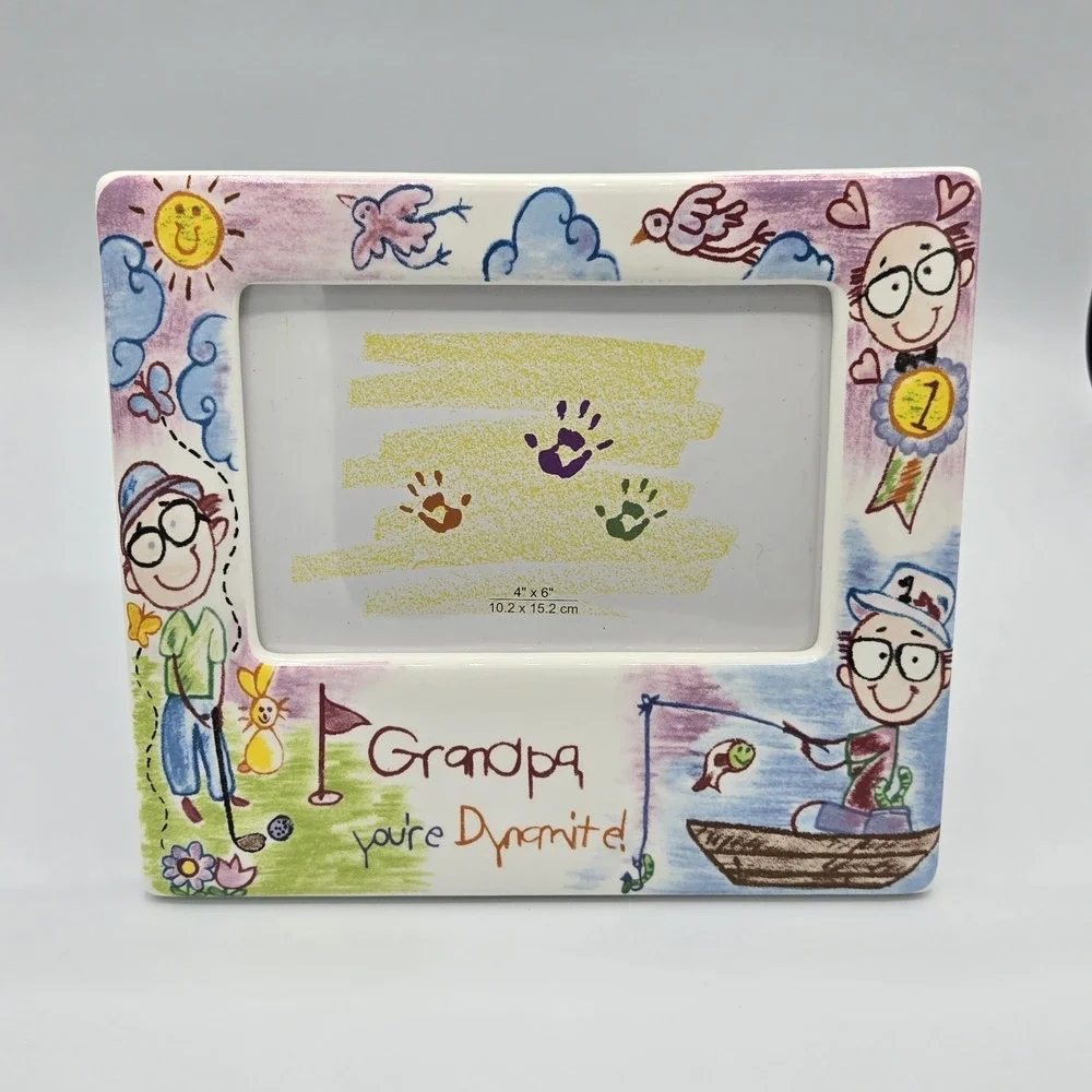 Grandpa You're Dynamite Ceramic Picture Frame 4x6‎
